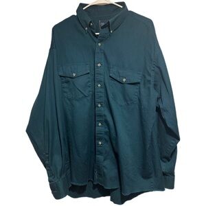 Vintage 90s Wrangler Green Long Sleeve Shirt